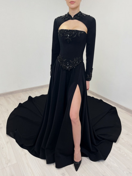 HARPER corset gown with crystals 