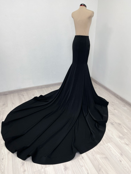 NICOLE long trumpet skirt with train