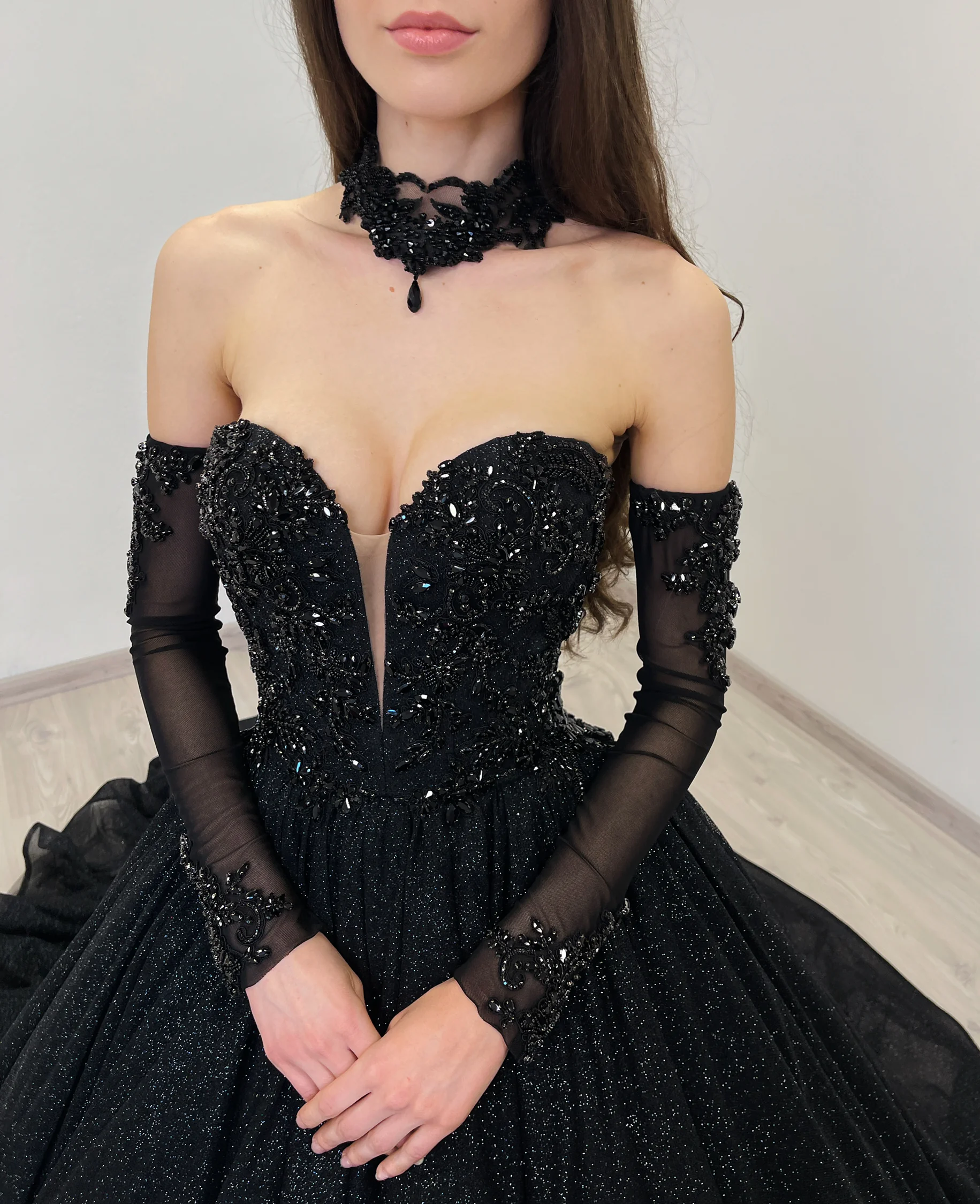 KAYLEEN sleeves with crystals 4 | Sherbon Clothing KAYLEEN sleeves with crystals - Image 4